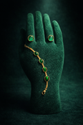 Irish Emerald bracelet with Emerald earrings