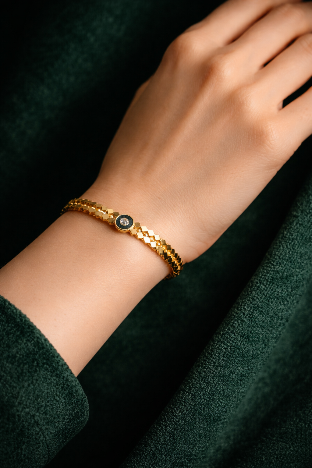 Diamond cut korean bracelet